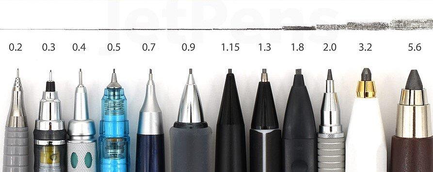 اندازه مغزی مداد نوکی